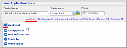 LoanApp-Select Applicant