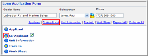 LoanApp-Select CoApplicant